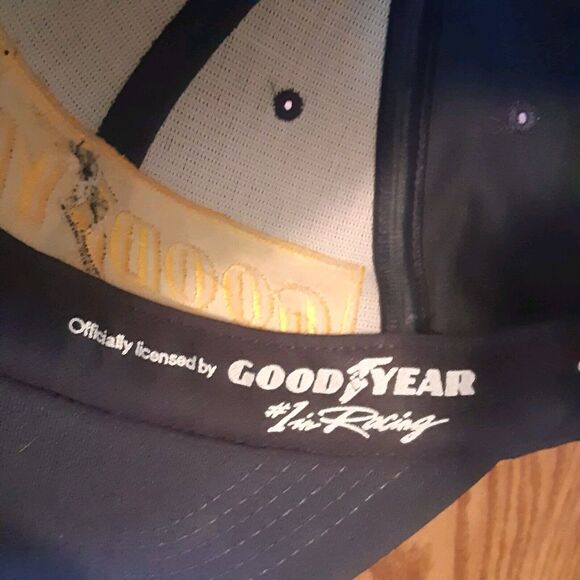 Goodyear Racing SnapBack Hat Cap Navy Blue #1 In Racing Vtg Embroidered EUC - Picture 7 of 8